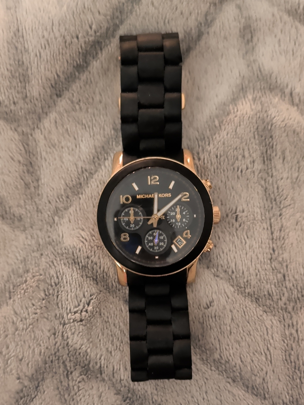 Michael Kors Black Dial Watch with Gold-Tone Case
